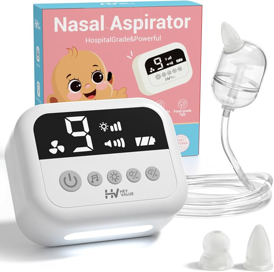 HEYVALUE Nasal Aspirator for Baby, Hospital Grade Nose Sucker with 9 Levels Suction, Night Light ... | Amazon (US)