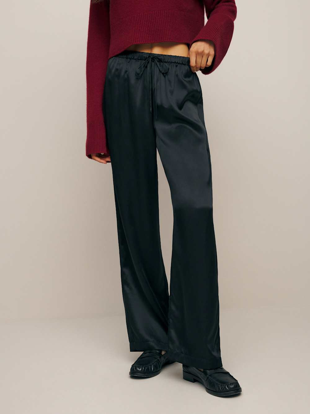 Petites Olina Silk Pant | Reformation (Global)
