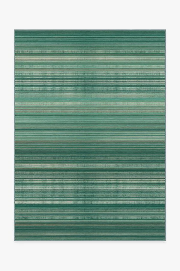 Coastal Linear Stripe Aqua Rug | Ruggable