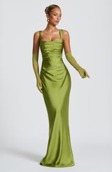 Calanthe Maxi Dress - Olive | Babyboo (global)