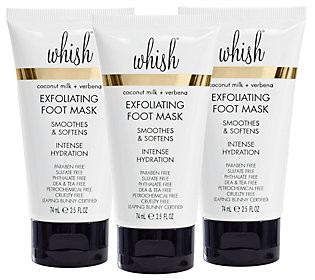 Whish Set of 3 Coconut Milk Exfoliating Foot Masks | QVC