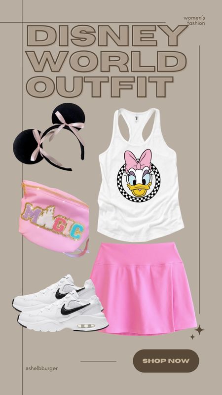 Women’s Disney World vacation outfit

Daisy Duck checkered tank top
Pink wrap tennis skirt
Mouse ears with ribbon bows
Magic Fanny pack Stoney clover dupe
Nike air max fusion women’s shoes

#LTKFamily #LTKSaleAlert #LTKTravel