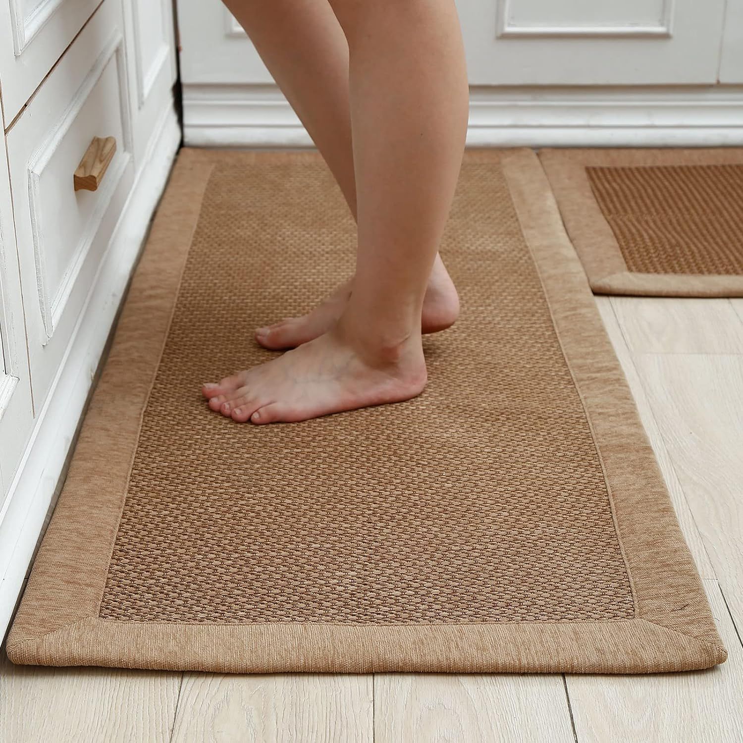 LUFEIJIASHI Kitchen Rugs and Mats Non Skid Washable Set of 2 PCS Absorbent Kitchen Runner Rugs Fa... | Amazon (US)
