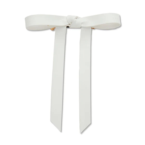 IVORY BARDOT FAUX LEATHER BOW BARRETTE | LELE SADOUGHI