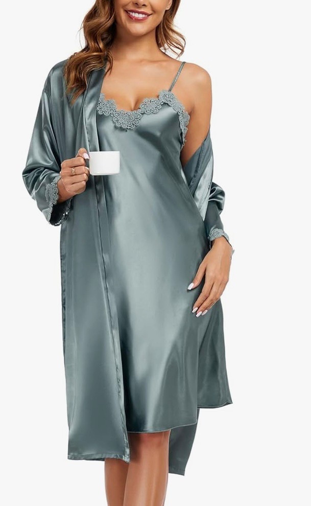 Highly rated robe and nightgown. Perfect for a bride and bridesmaids and only $23! 
Sleep style. Bridesmaids gifts. Wedding night. Affordable fashion  

#LTKWedding #LTKFindsUnder50