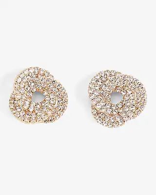 Rhinestone Pave Knot Stud Earrings | Express