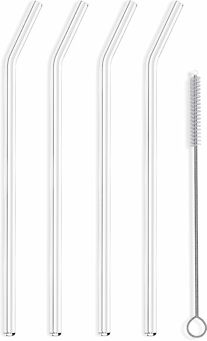 Hummingbird Glass Straws Clear 9" x 7 mm Long Reusable Straw Designed for Yeti and Starbucks Styl... | Amazon (US)