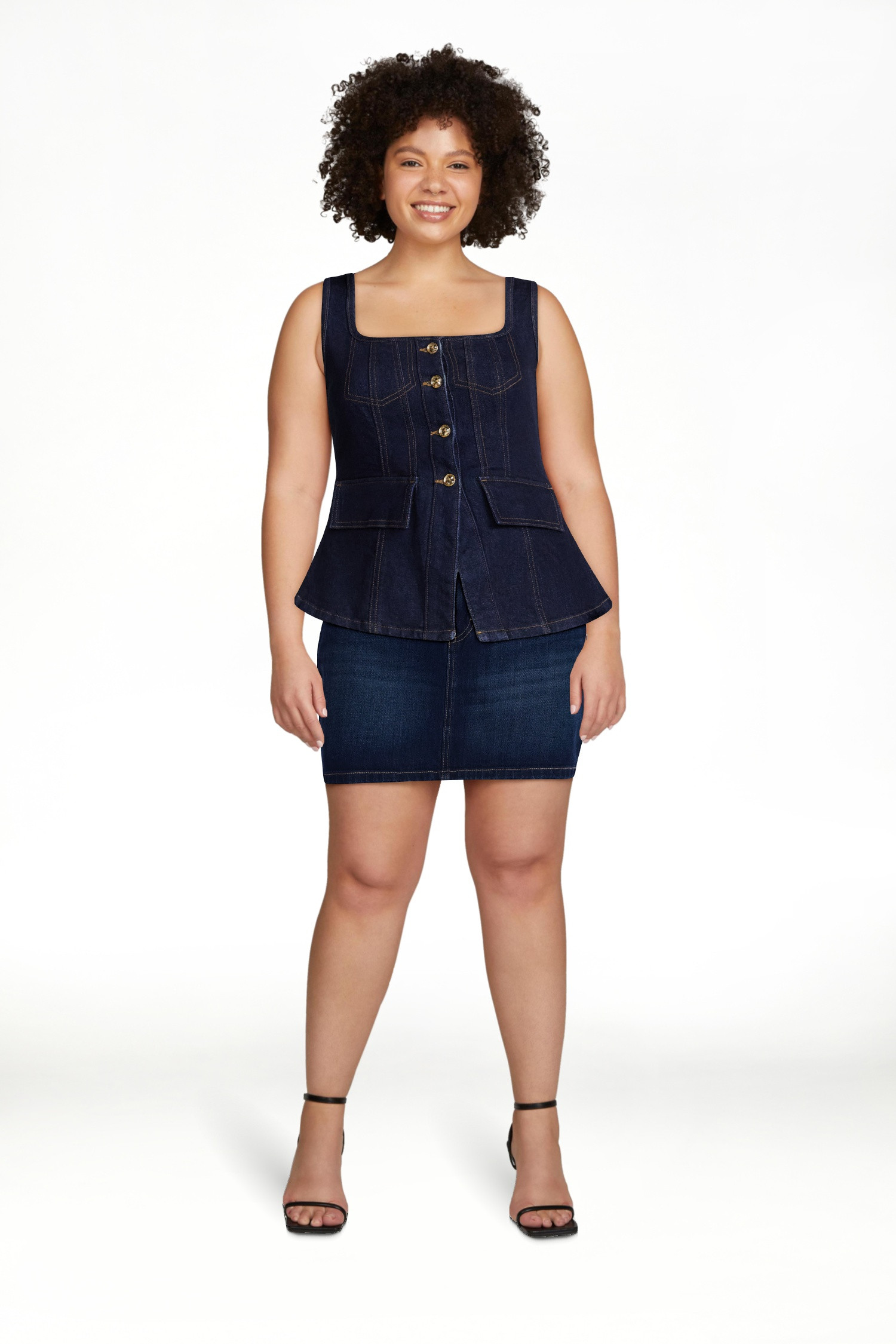 Scoop Women's and Women's Plus Denim Corset Top, Sizes XS-4X | Walmart (US)