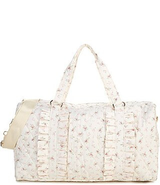GB Girls Floral Ruffle Duffel - Ivory | Dillard's