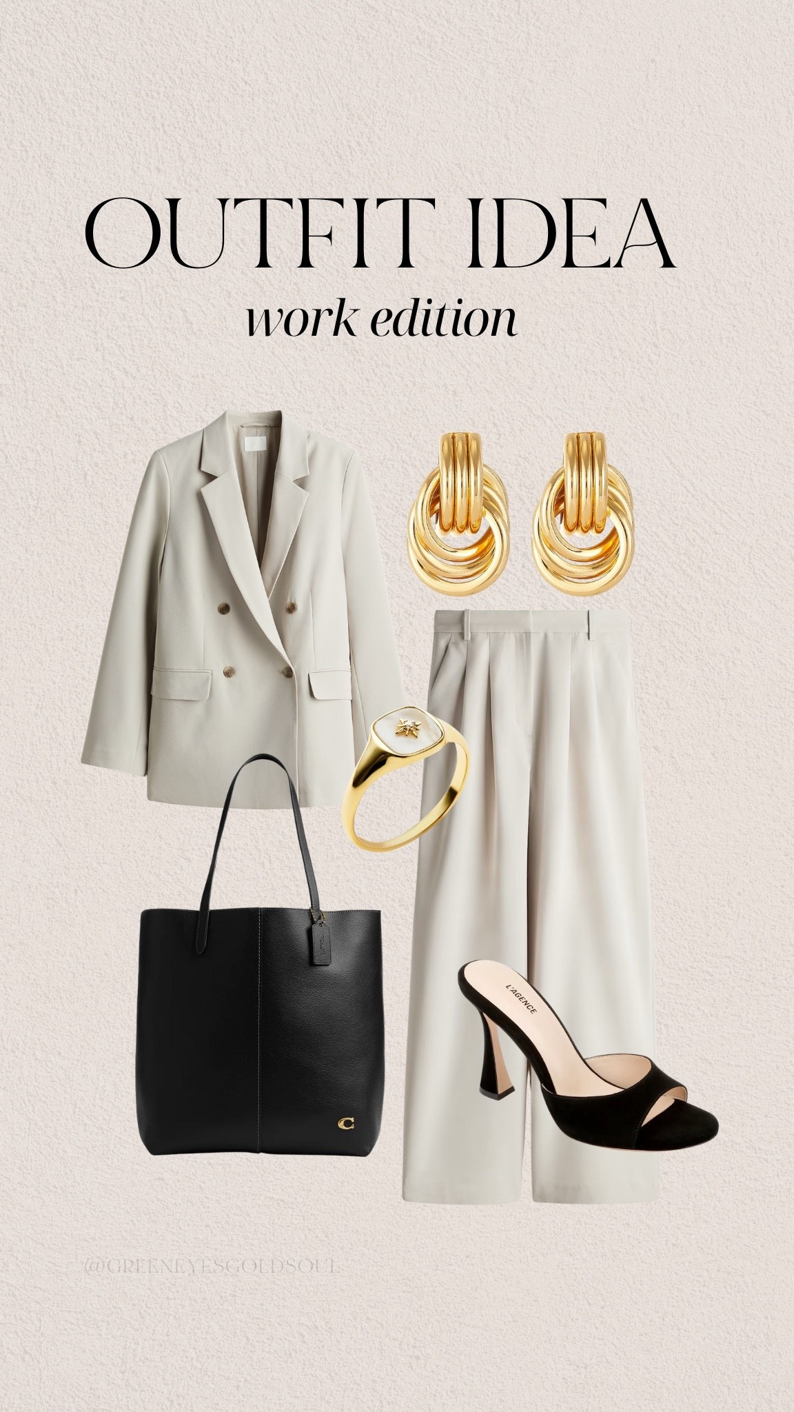 Outfit idea work edition 🤎

Blazer set, blazer suit, women, work, officewear, workwear, trousers, pants, high waisted, heels, tote, ring, earrings, gold, bag, purse 

#LTKFindsUnder100 #LTKWorkwear #LTKU