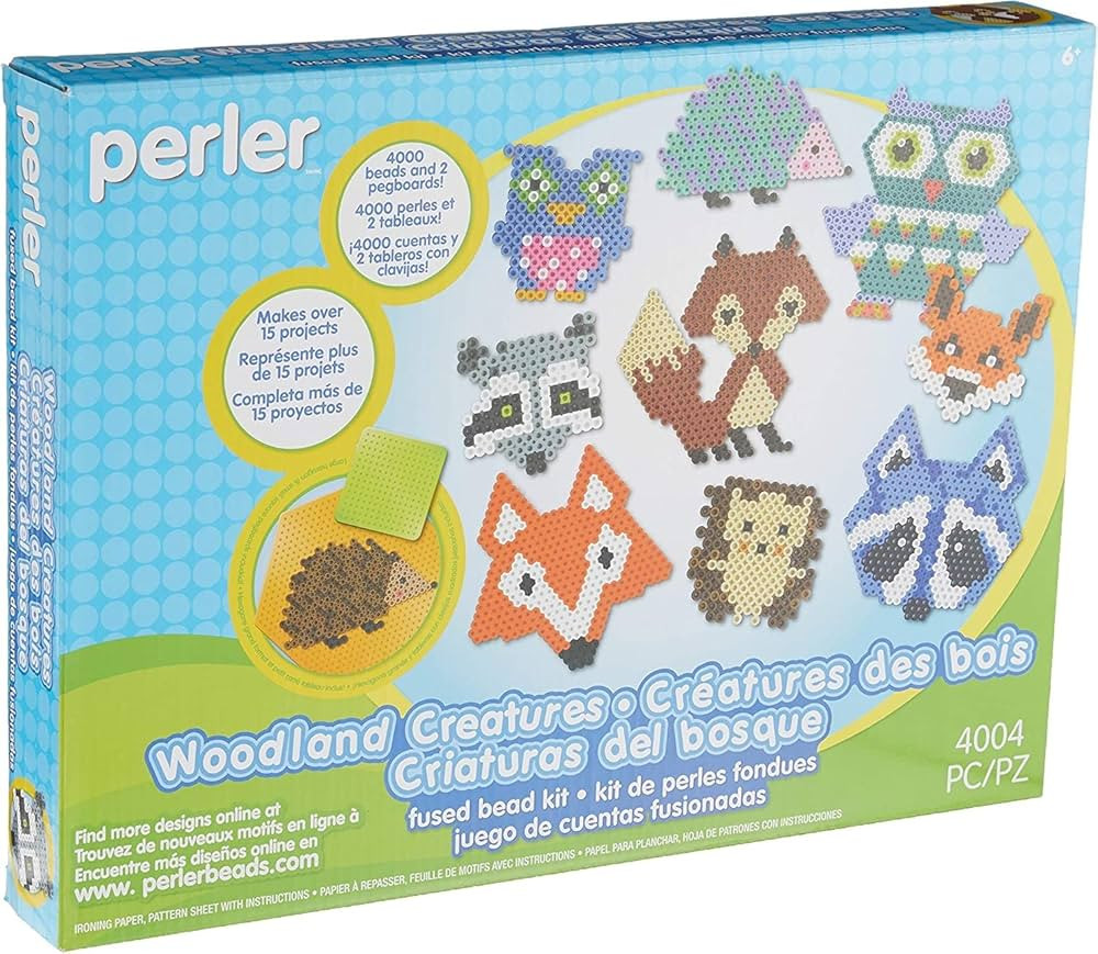 Perler Beads Woodland Creatures Animal Pattern Crafts for Kids, 4004 pcs | Amazon (US)