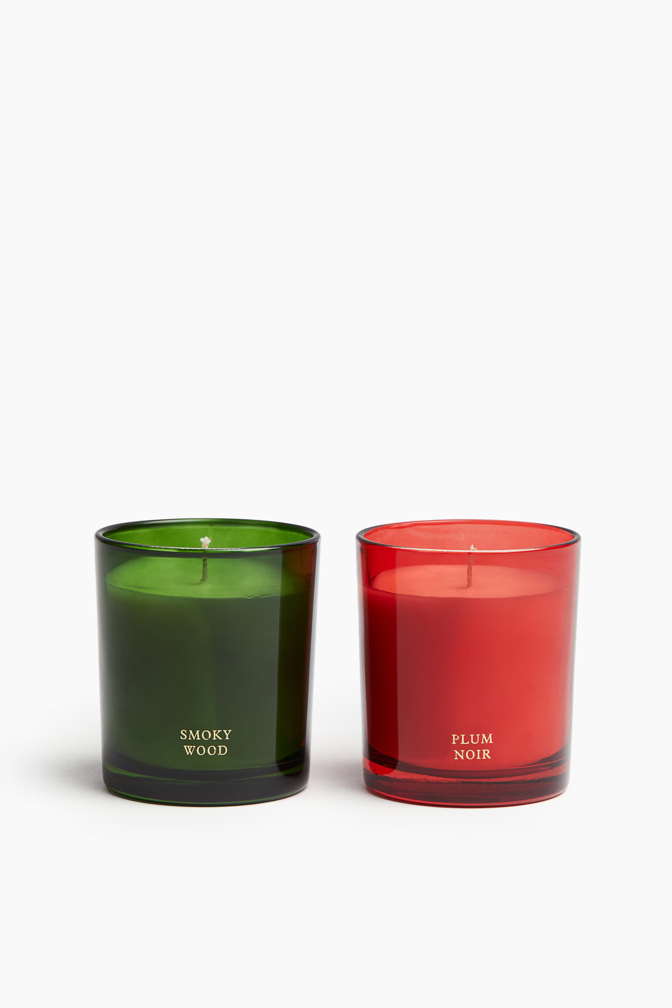 2-pack Scented Candles - Dark red/Smoky Wood  - Home All | H&M US | H&M (US + CA)