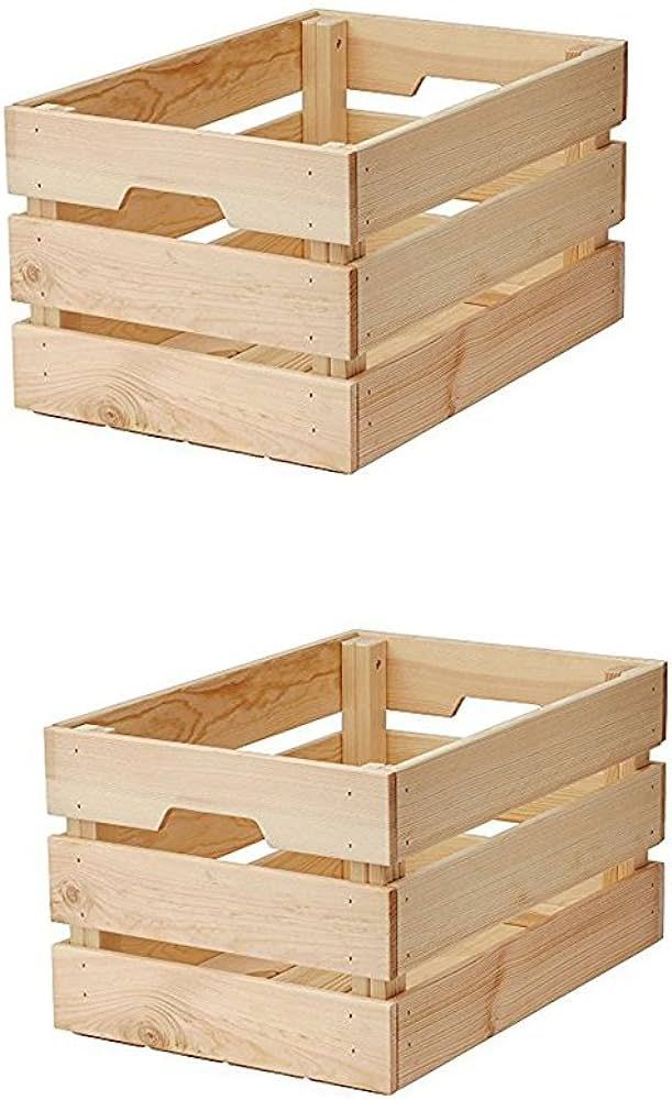 IKEA Knagglig Box, Pine (18" x 12 1/4" x 9 3/4") - Set of 2 | Amazon (US)