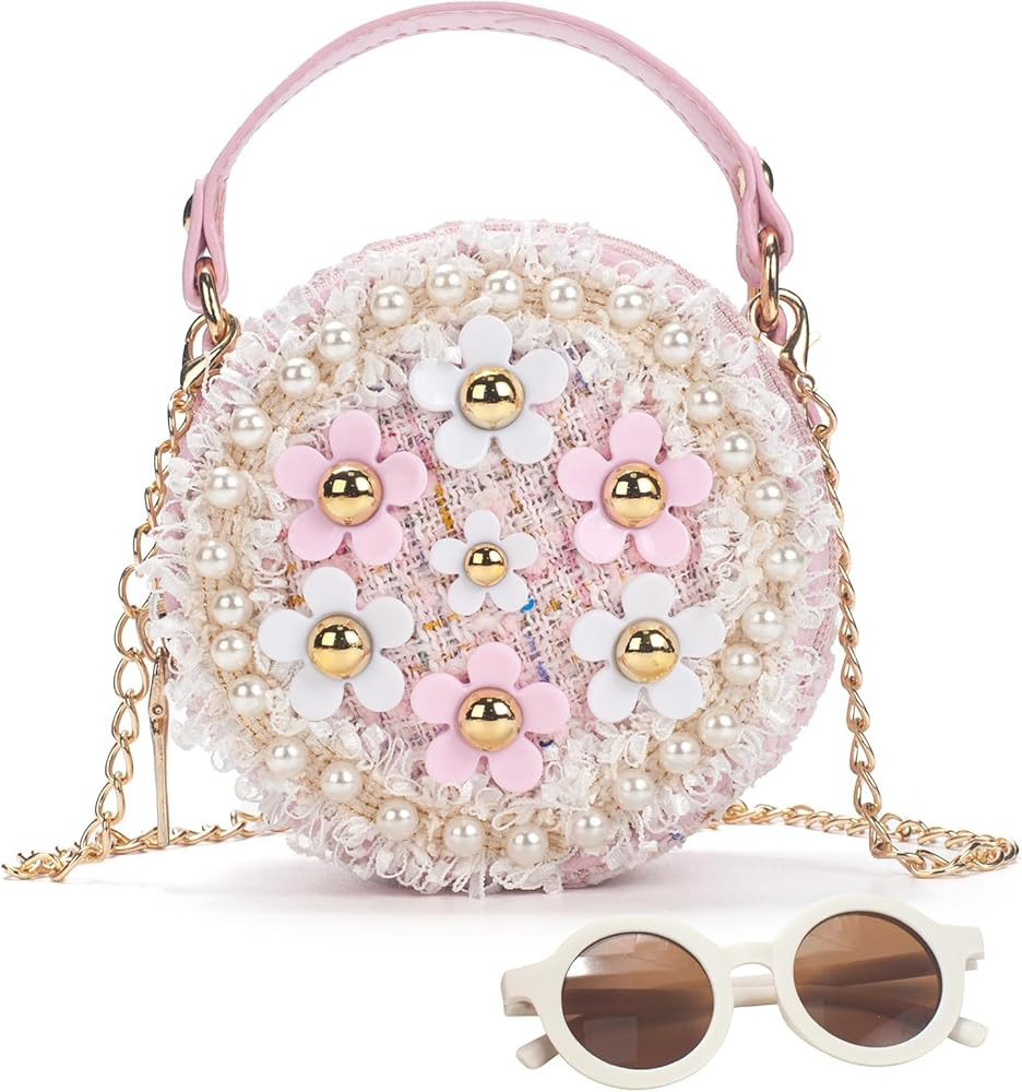 LJCTULY Girls Purse for Age 3-14, Flower Purse for Kids, Pink Little Girls Handbag Toddler Wallet... | Amazon (US)