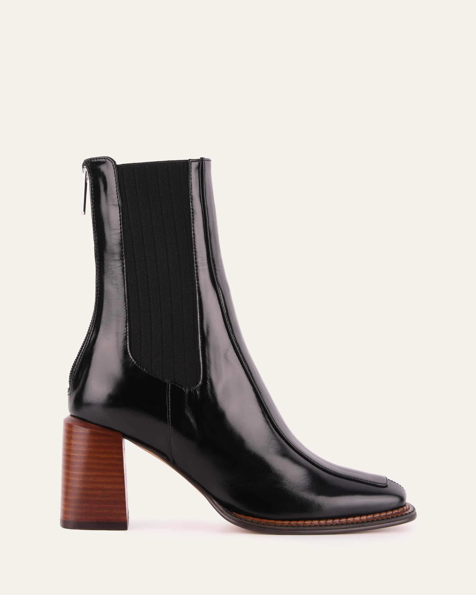 DEVINA MID ANKLE BOOTS BLACK LEATHER | Jo Mercer (AU)