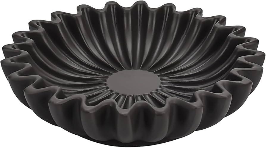 Gray Decorative Bowl - 10 Inch Elegant Bowls for Home Decor, Unique Ruffle Bowl Decor, Exquisite ... | Amazon (US)