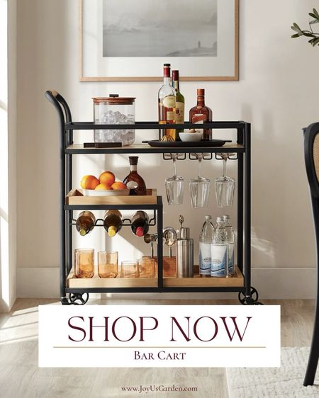 Looking for something stylish for your bar, check out this bar cart on wheels. #BarCart #Party #HomeDecor

#LTKhome #LTKover40 #LTKparties