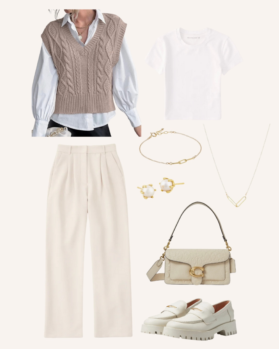 outfit inspiration, outfit inspo, winter style, fashion style, winter outfit, aesthetic outfit, pinterest girl, cozy outfits, comfy outfits, abercrombie, abercrombie outfit, abercrombie pants, abercrombie sale, vanilla girl aesthetic, work outfit, work wear, work pants, tan pants, sweater vest, coach bag, steve madden shoes, steve madden loafers, loafers, white loafers, gold jewelry 

#pinterestgirl #pinterestgirls #pinterestaesthetics #pinterestvibes #pinterestfashion #pinterestlook #pinterestoutfit #pinterestoutfits #neutraloutfits #neutraloutfit #simpleoutfit #cozyoutfit #cozyoutfits #comfyfashion #comfystyles #winterfashiontrends #winterfashion2022 #poseinspiration #winteroutfitideas


#LTKU #LTKstyletip #LTKFind