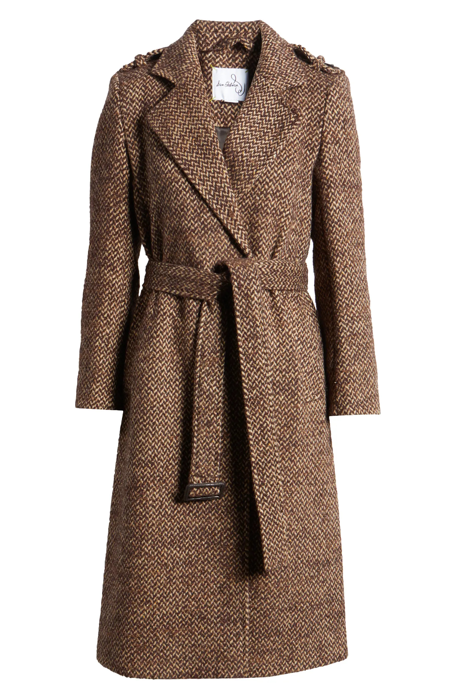 Sam Edelman Chevron Tie Waist Coat | Nordstrom | Nordstrom