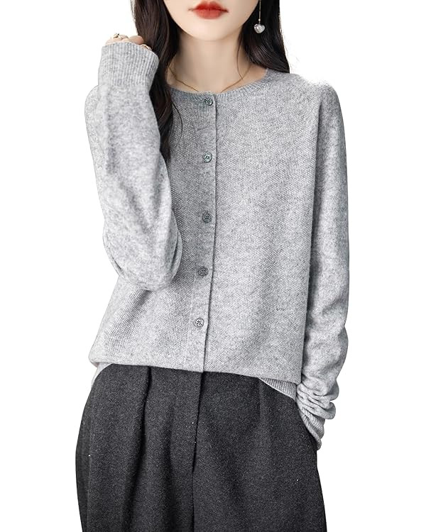 Chanyarn Women's Crewneck 100% Merino Wool Sweater 2025 Spring Fall Solid Long Sleeve Seamless Kn... | Amazon (US)