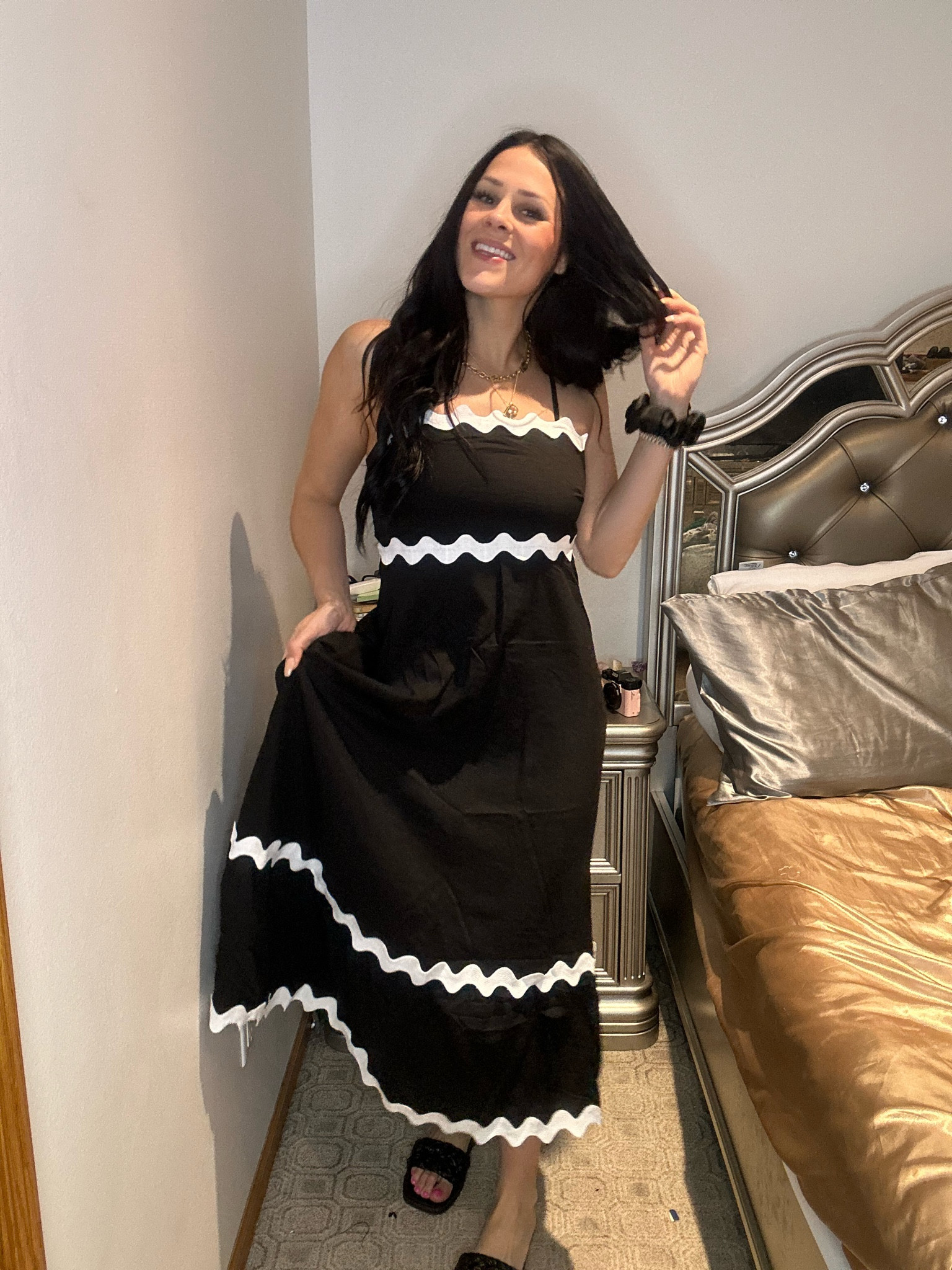 BTFBM Womens Summer Dresses 2024 V Neck Cap Sleeve RIC Rac Loose Tiered A-Line Beach Vacation Midi Dress with Pocket

#LTKworkwear #LTKfindsunder100 #LTKstyletip