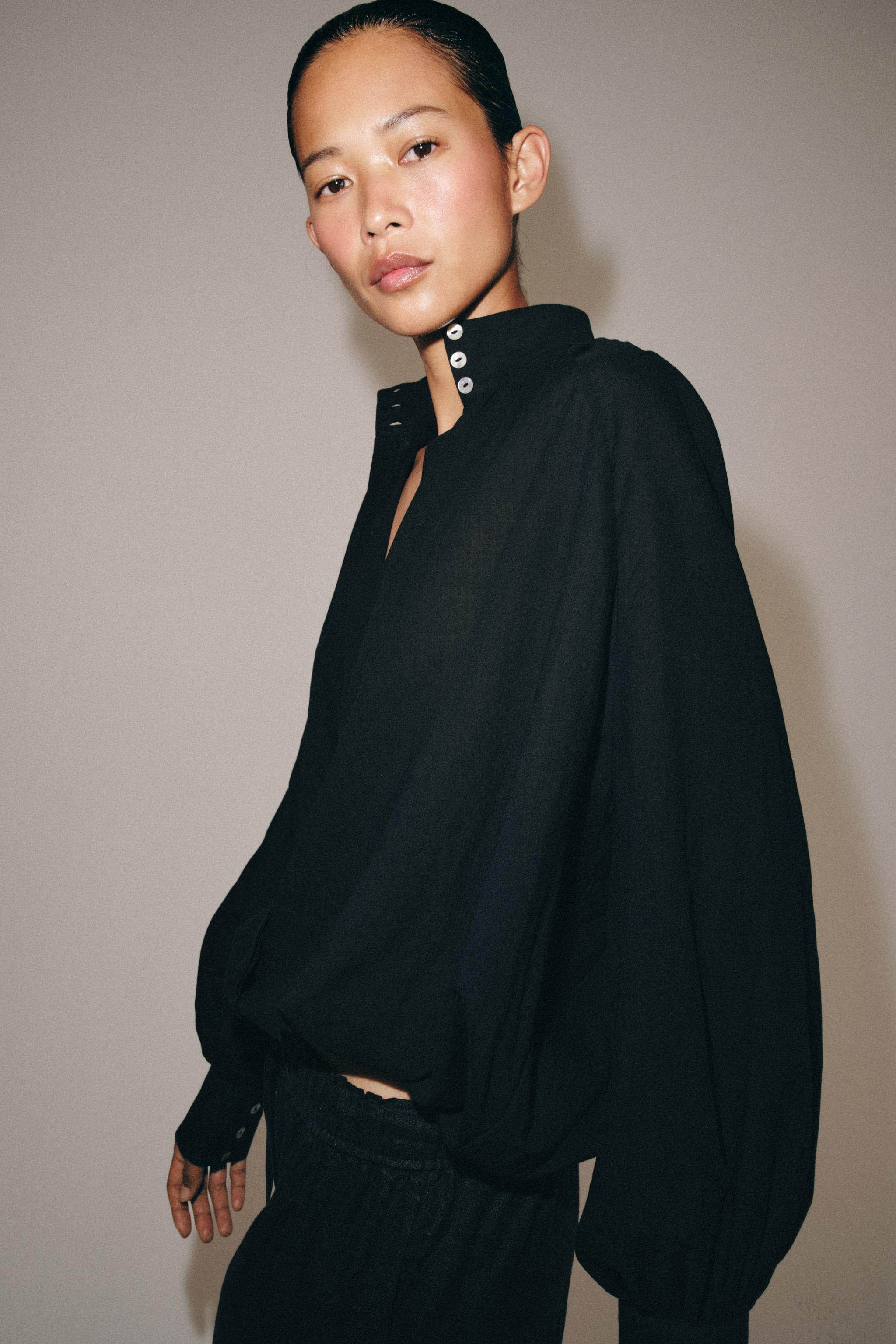 ZW COLLECTION HIGH NECK SHIRT | Zara US