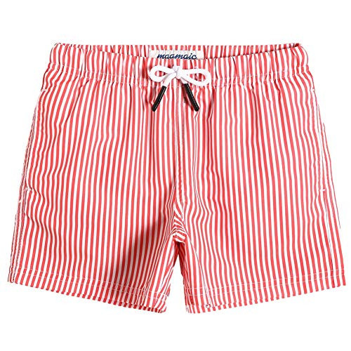 maamgic Boys Swim Trunks Toddler Swim Shorts Little Boys Bathing Suit Swimsuit Toddler Boy Swimwear,Stripe Redwhite,5 T | Amazon (US)