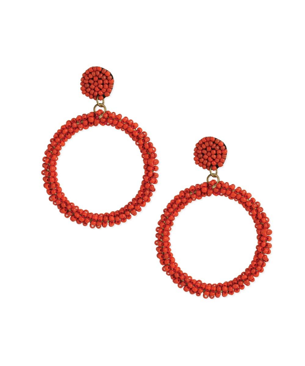 ZAD Women's Earrings red - Red & Goldtone Circle Drop Earrings | Zulily