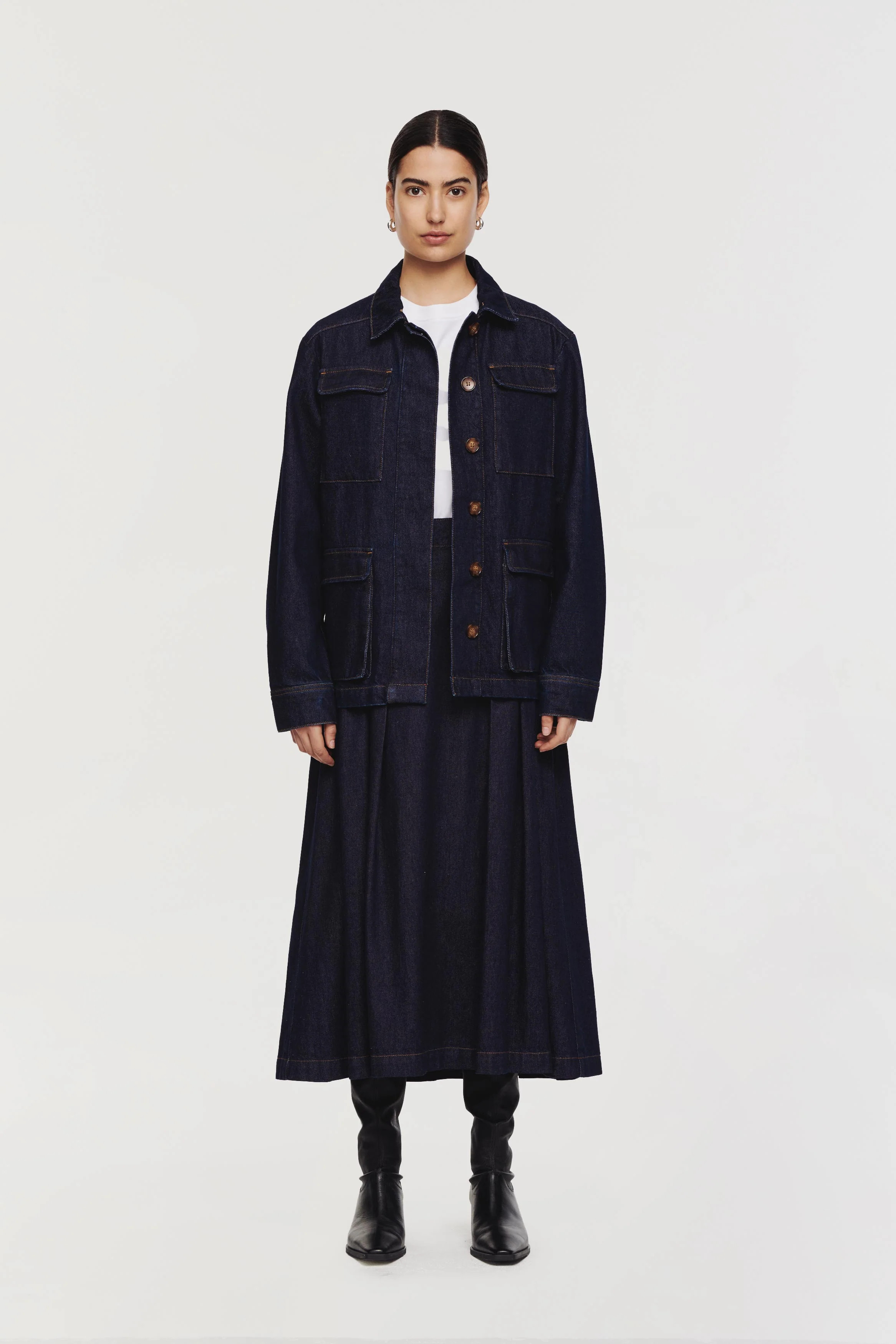 Myles | Denim Pocket Utility Jacket in Indigo | ALIGNE | Aligne UK