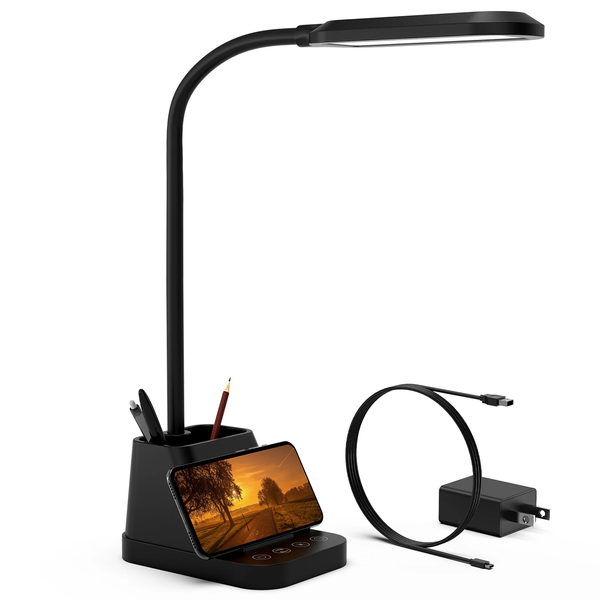 23'' Desk Lamp with USB and Outlet | Wayfair North America