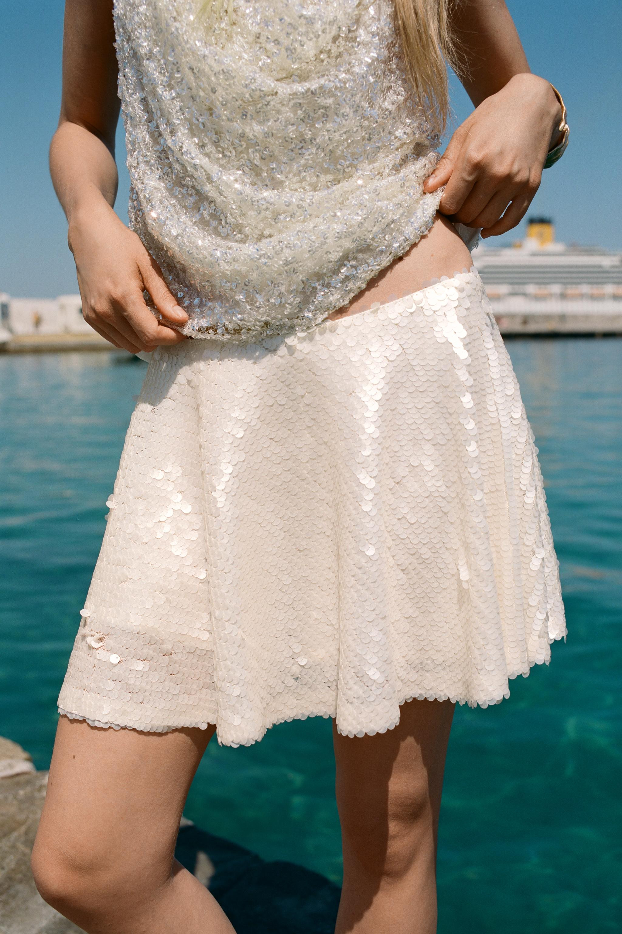 SEQUINNED MINI SKORT | Zara US