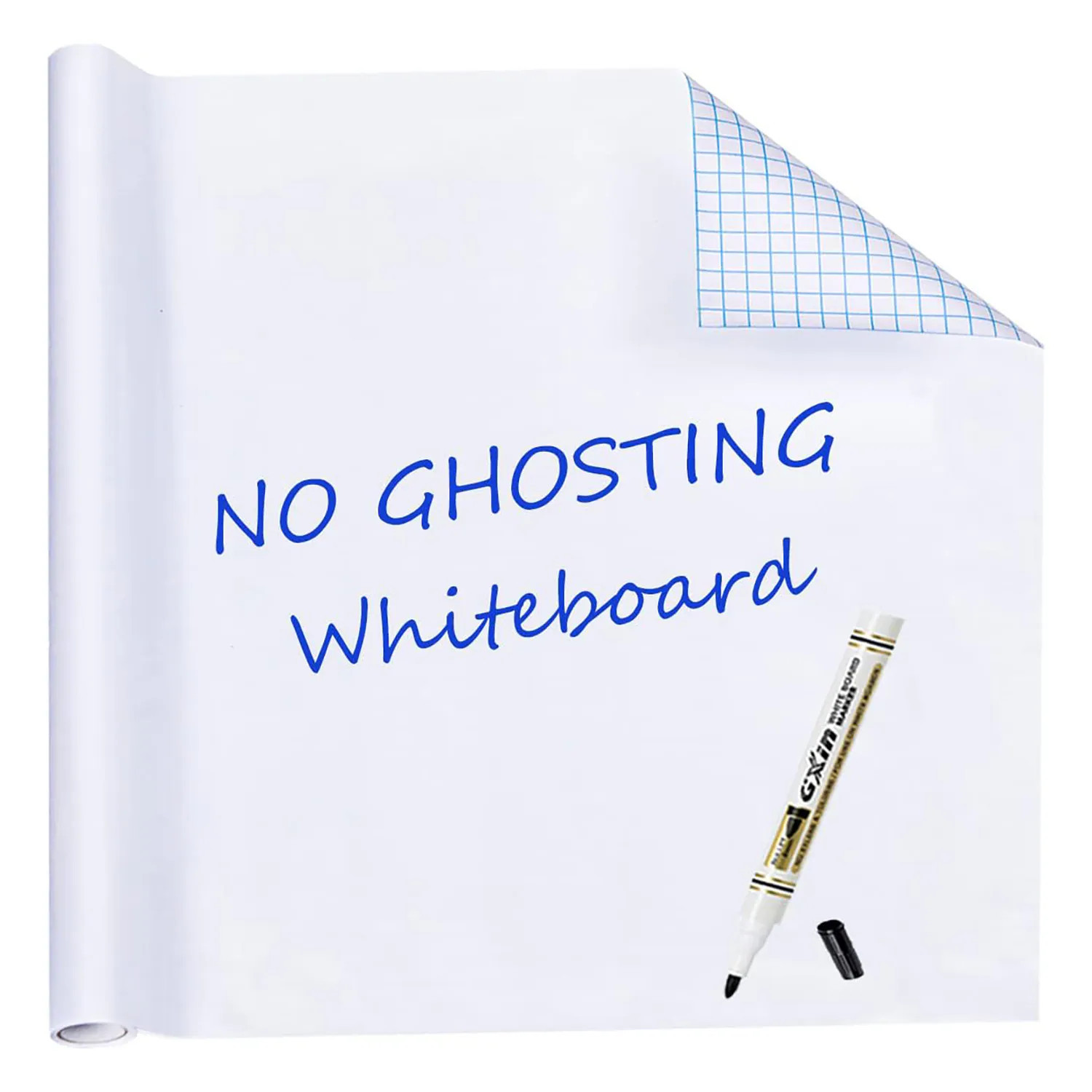 Afoxsos whiteboard sticker 18 inch x 79 inch roll peel and stick dry erase wallpaper easy to apply erasable contact paper includes 1 marker one_size | Lowe's
