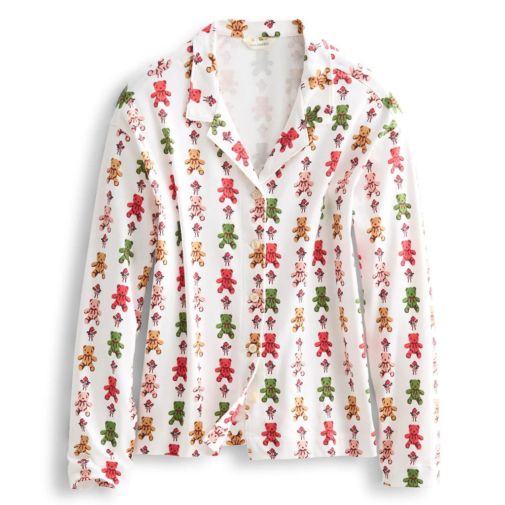 Long-Sleeved Button-Down Pajama Top | Vera Bradley