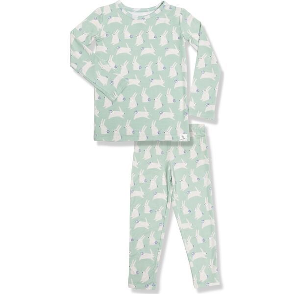Bunny Super Soft Pajama Set, Mint | Maisonette