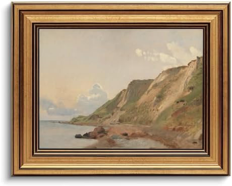 Gold Framed Wall Art Vintage Canvas Wall Art Coastal Landscape Natural Aesthetic Artwork Prints P... | Amazon (US)