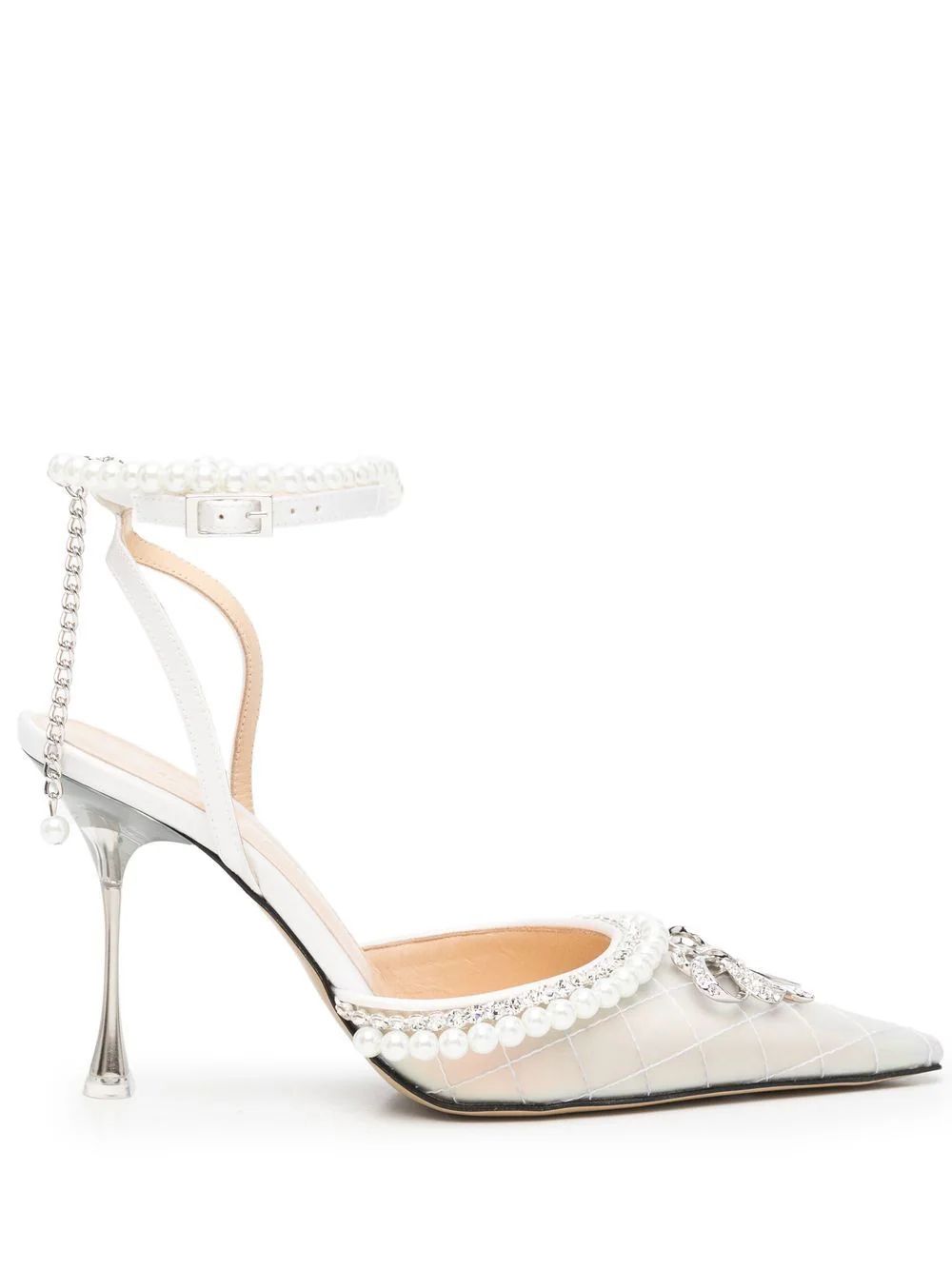 faux pearl-embellished 110mm heel pumps | Farfetch Global