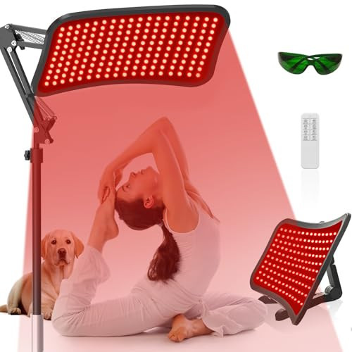 BONLIBRO Red Light Therapy for Body and Face, 660nm 850nm 940nm Infrared Redlight Therapy Led Lamp Device with Stable Stand and Large Panel for Body, with Protective Glasses for Home Use | Amazon (US)