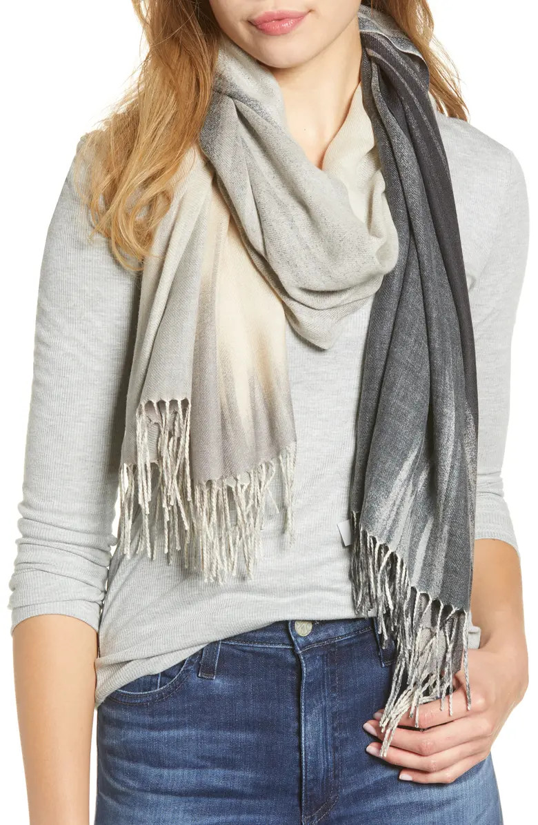 Tissue Print Wool & Cashmere Wrap Scarf | Nordstrom