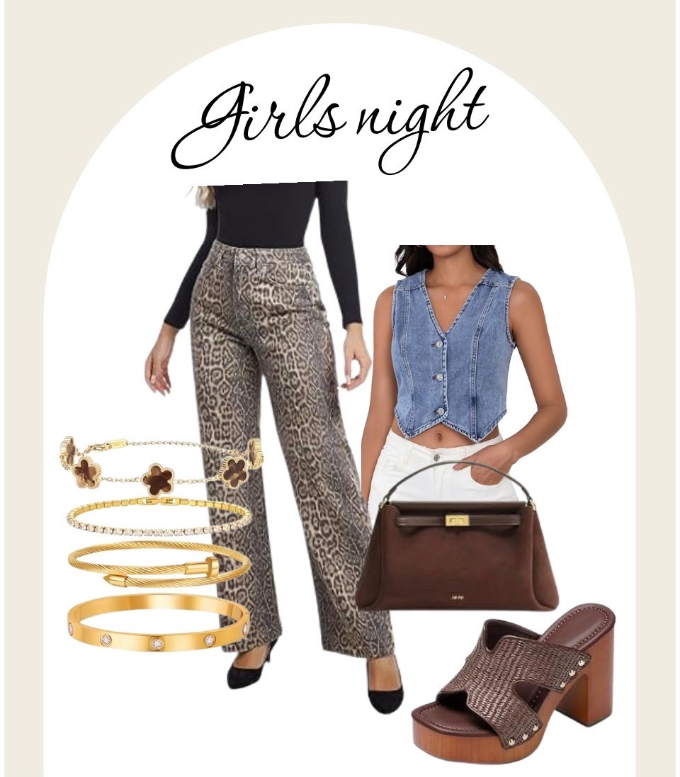 Girls night out 🤎✨ Leopard print, denim & all the right accessories. Easy pieces to mix, match and dress up for a night out.

#LTKFinds #LTKStyle #GirlsNightOut #DateNightOutfit #FallFashion #LeopardPrint #DenimStyle #Over40Style #AmazonFashion #ShopMyLook