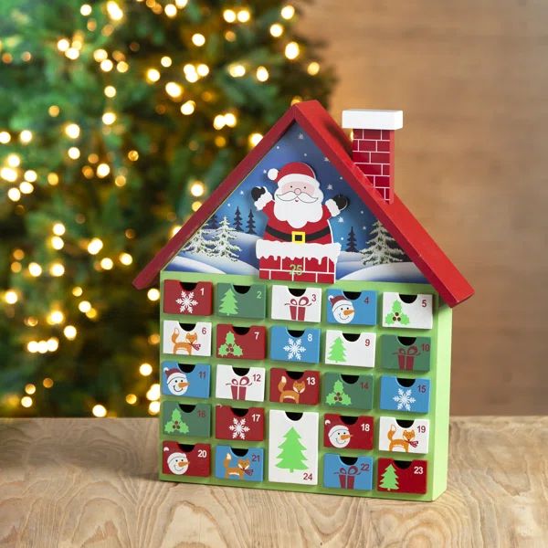 Wood House Count Down Calendar with Drawer | Wayfair North America