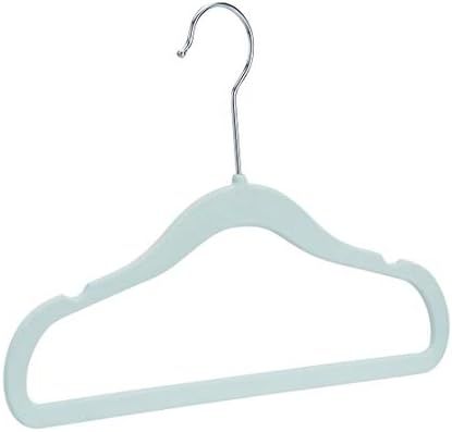 Amazon Basics Kids Velvet Non-Slip Clothes Hangers, Mint Green - Pack of 30 | Amazon (US)