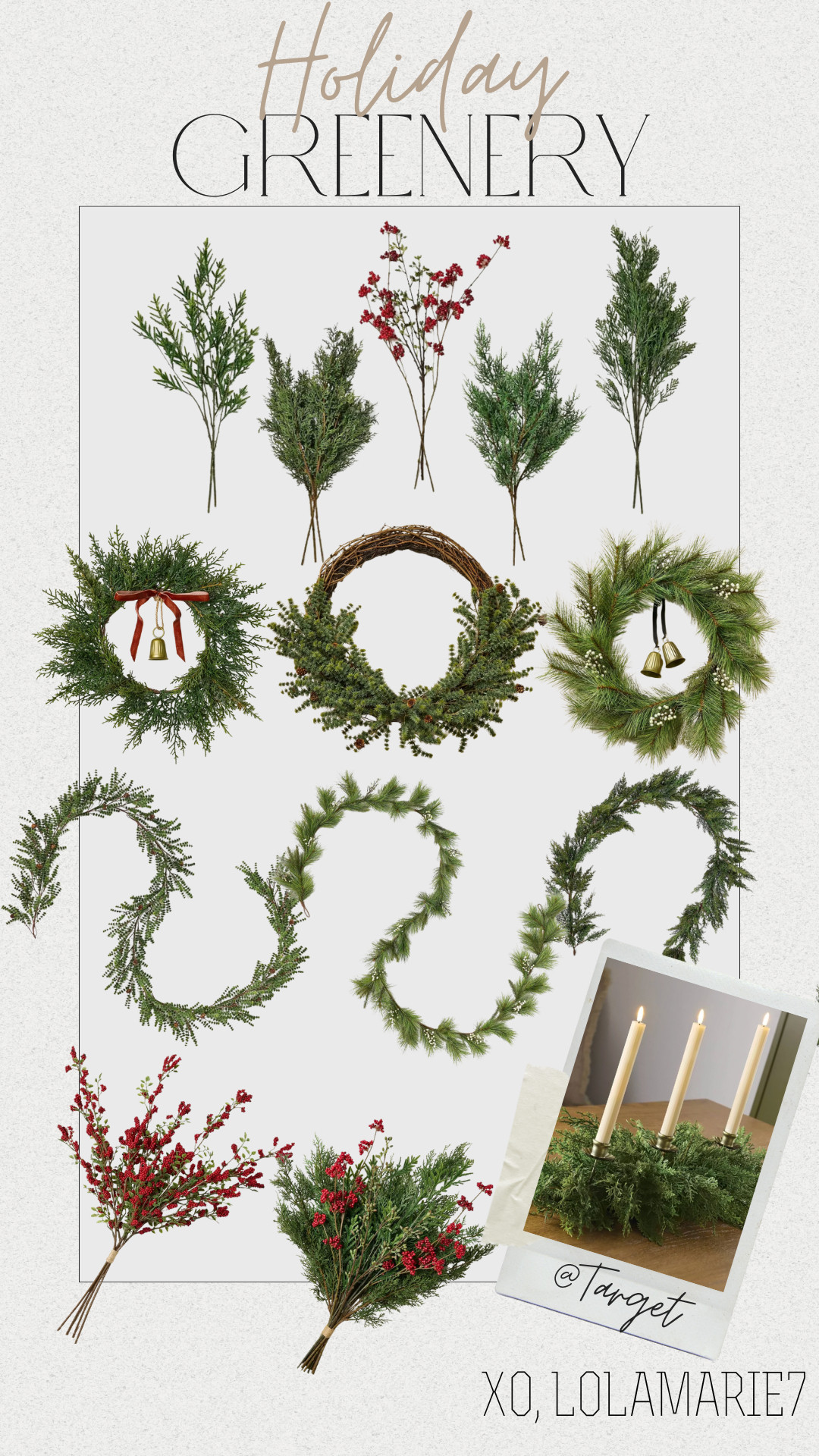 Holiday Greenery at Target! 

#holidaygreenery #garland #holidayedecor #targetfind #targetchristmas 

 #LTKHoliday #LTKSeasonal #LTKHome