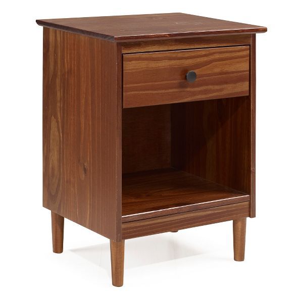 Classic Mid Century Modern 1 Drawer Nightstand Side Table - Saracina Home | Target