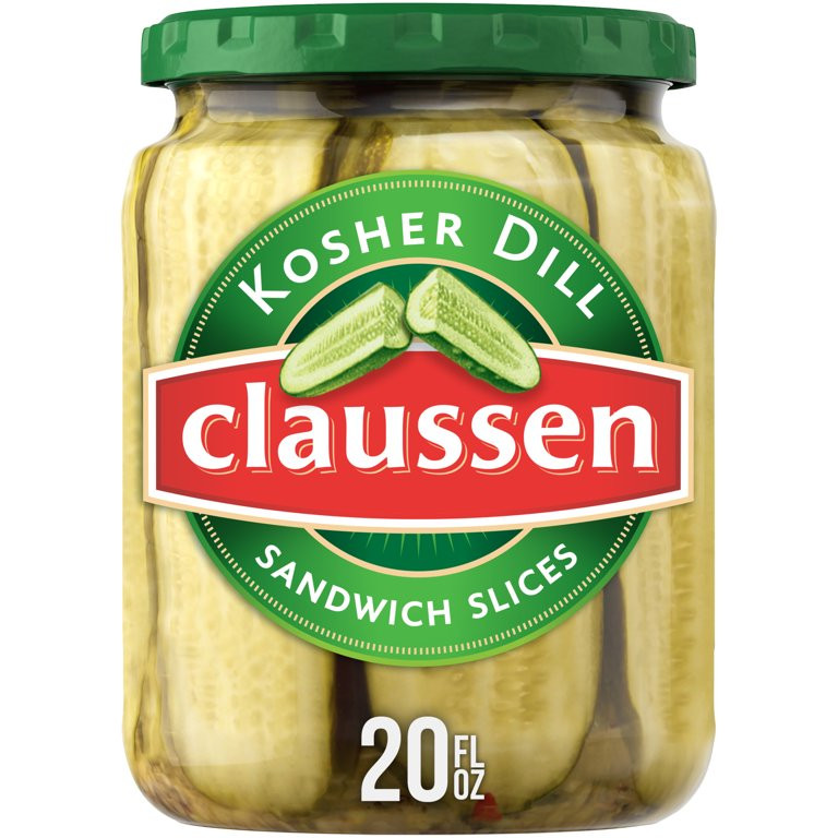 Claussen Kosher Dill Pickle Sandwich Slices, 20 fl. oz. Jar - Walmart.com | Walmart (US)