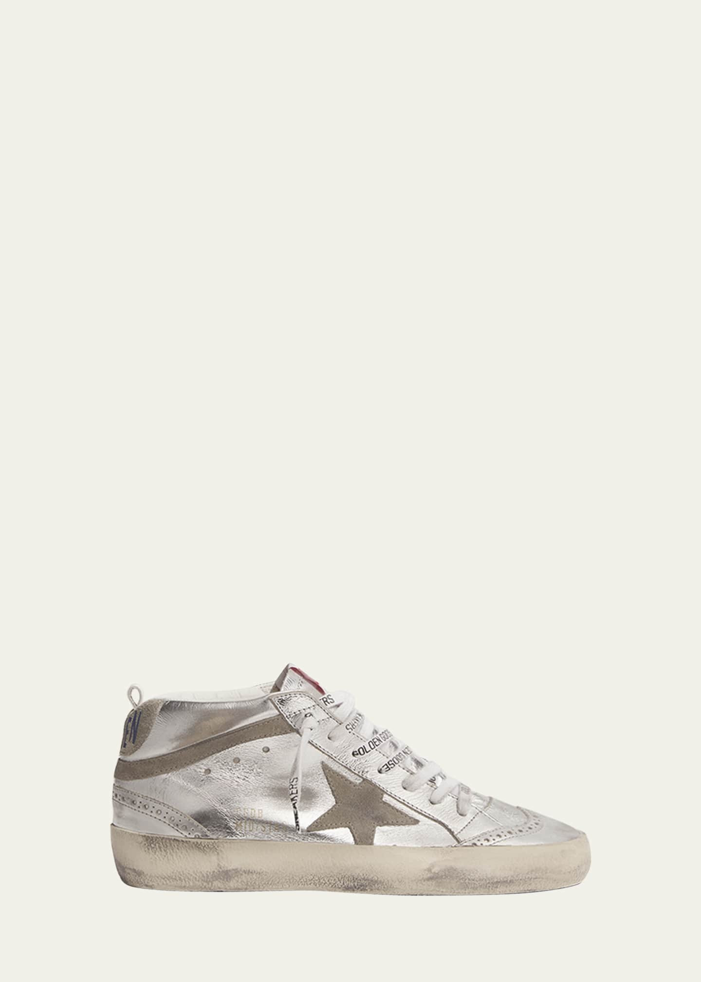 Mid Star Laminated Upper And Spur Suede Star And Wave Sneakers | Bergdorf Goodman