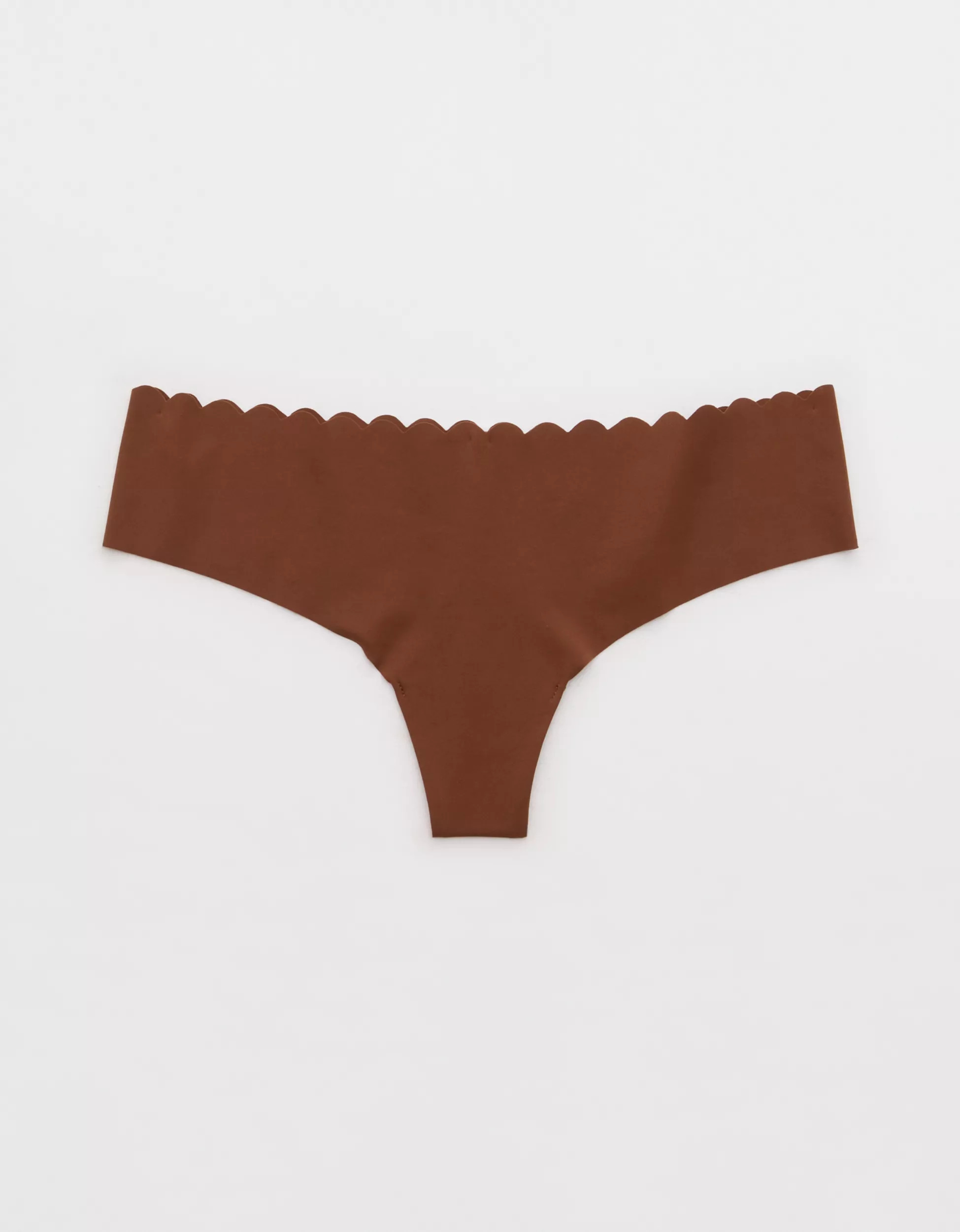 SMOOTHEZ No Show Scallop Thong Underwear | Aerie