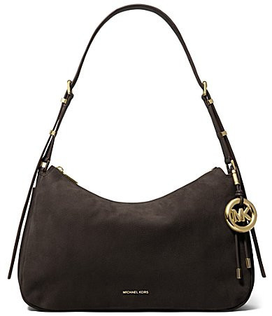 Michael Kors Nolita Medium Nubuck Shoulder Bag - Chocolate | Dillard's