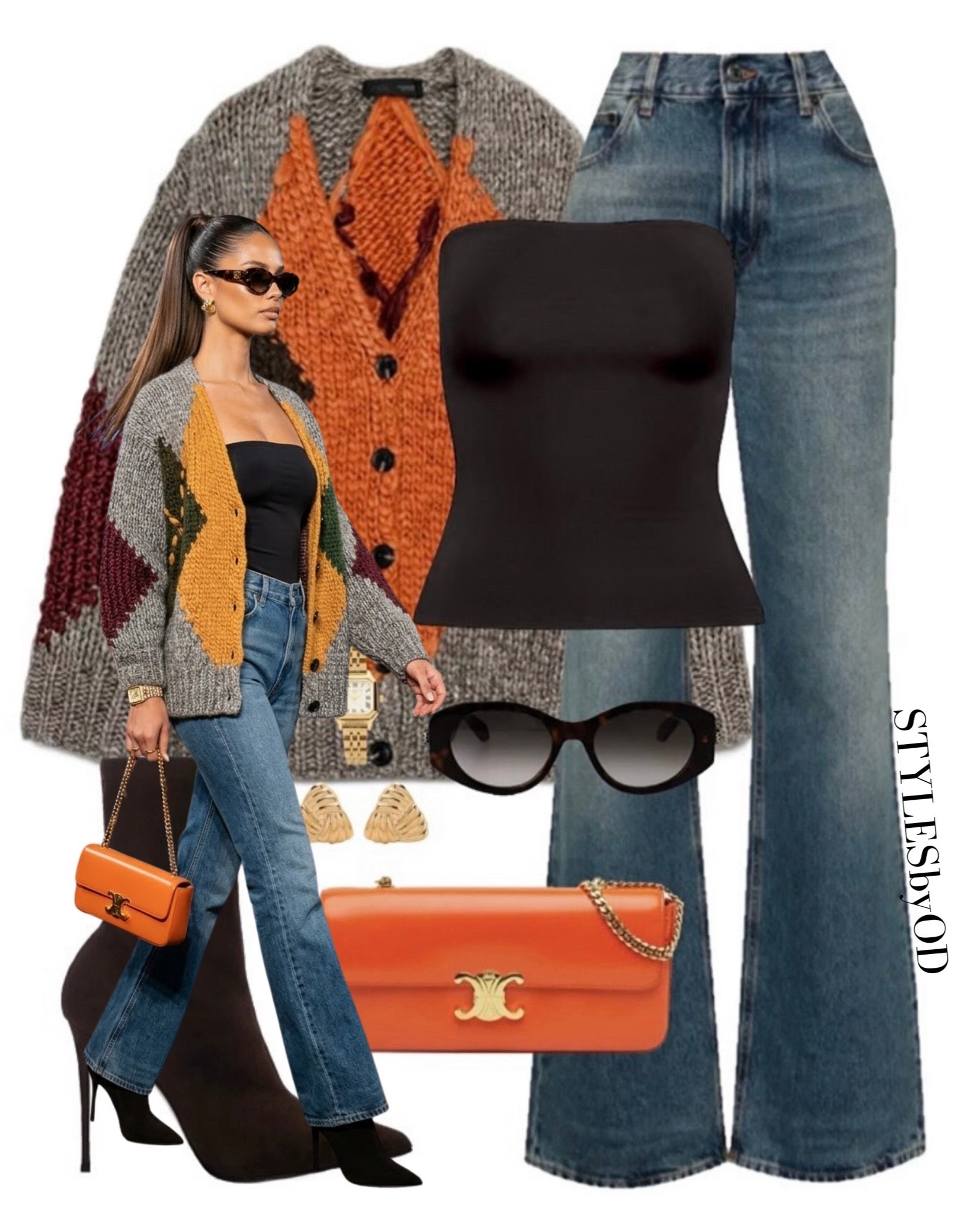 Orange Colour Pop Fall Outfit🍁🧡 

This oversized grey argyle cardigan is the ultimate cozy statement piece for this season— layered over a simple black bodysuit and classic wide leg jeans to let the print do all the talking, while the orange shoulder bag and classy black sunglasses add just the right pop of color and polish🙌🏼 This is the effortless-but-elevated fall formula🍂 

Everything is linked below, tap to shop! 🛍️

#LTKfashion #LTKfall #LTKitbag #LTKseasonal #LTKfindsunder100

#LTKstyletip #LTKautumn #LTKjeans #LTKshoes
