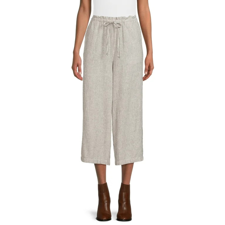 Time and Tru Women's Linen Crop Pants | Walmart (US)