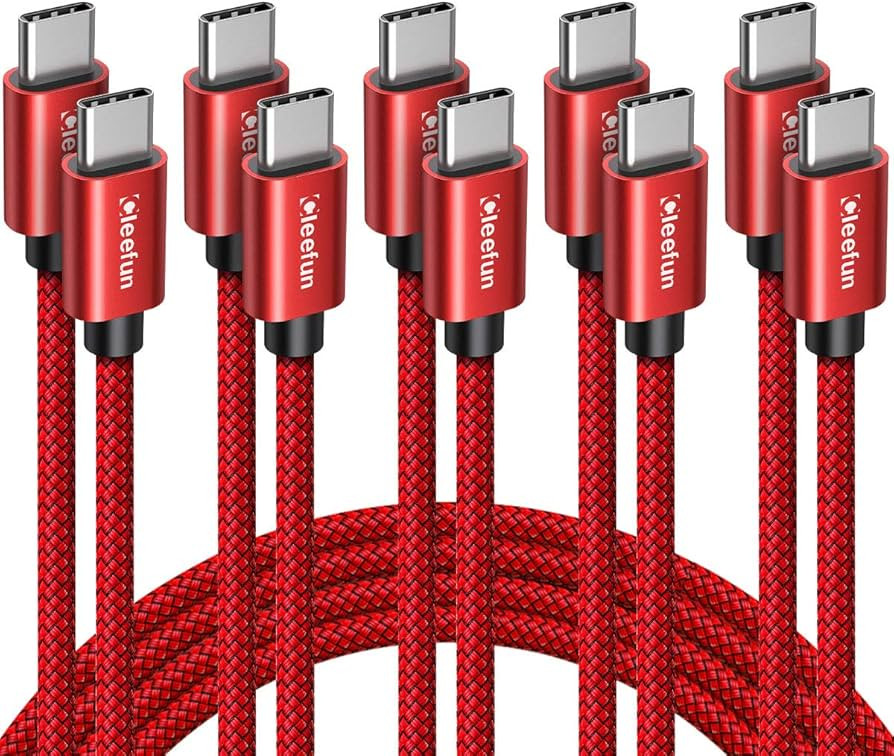 CLEEFUN USB C to USB C Cable, 60W USBC to USBC Cable, [5-Pack, 3/3/6/6/10 ft] Type C to Type C Ch... | Amazon (US)